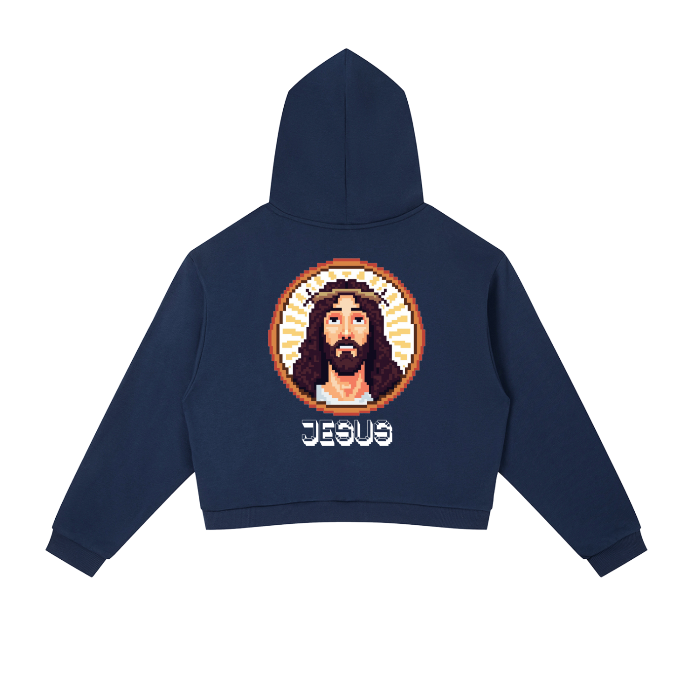 Sweat à capuche court avec bande latérale contrastante
